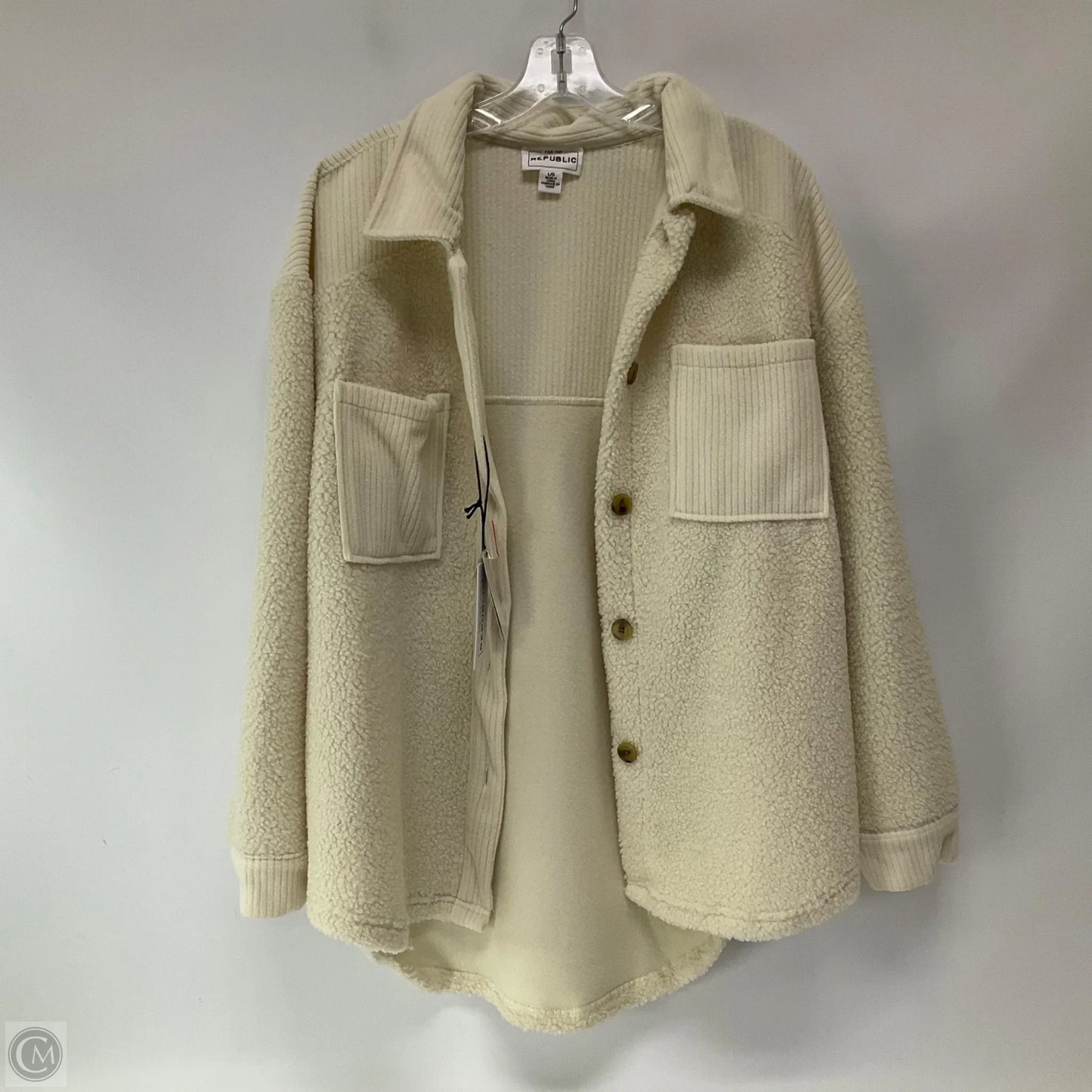 Jacket Faux Fur & Sherpa By For The Republic In Cream, Size: L