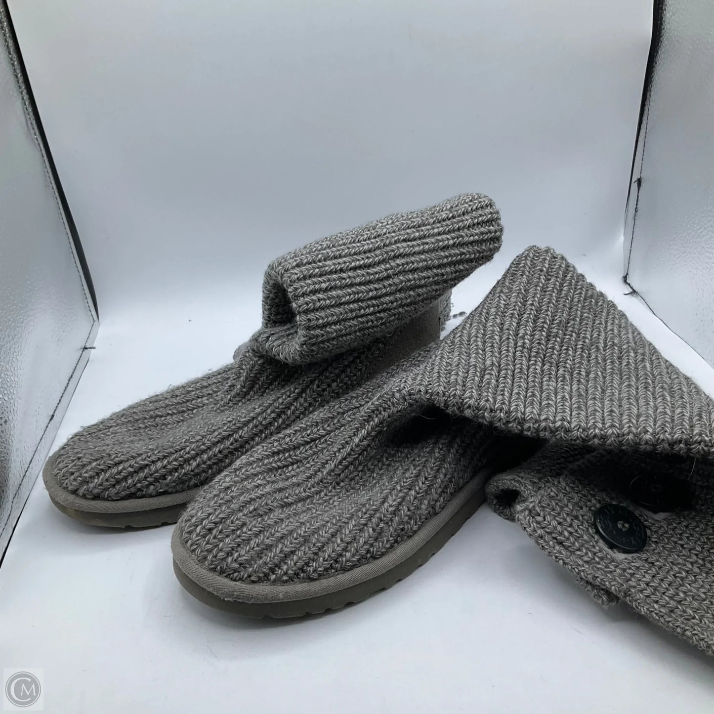 Boots Designer By Ugg In Grey, Size: 9