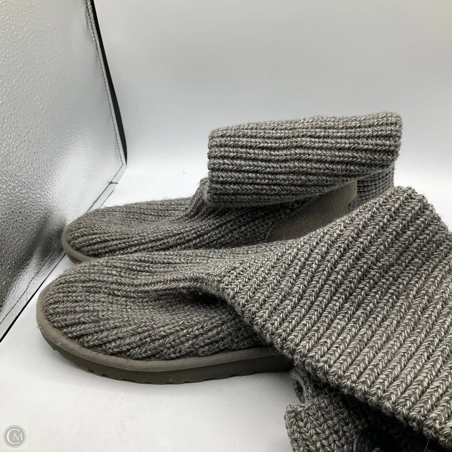 Boots Designer By Ugg In Grey, Size: 9