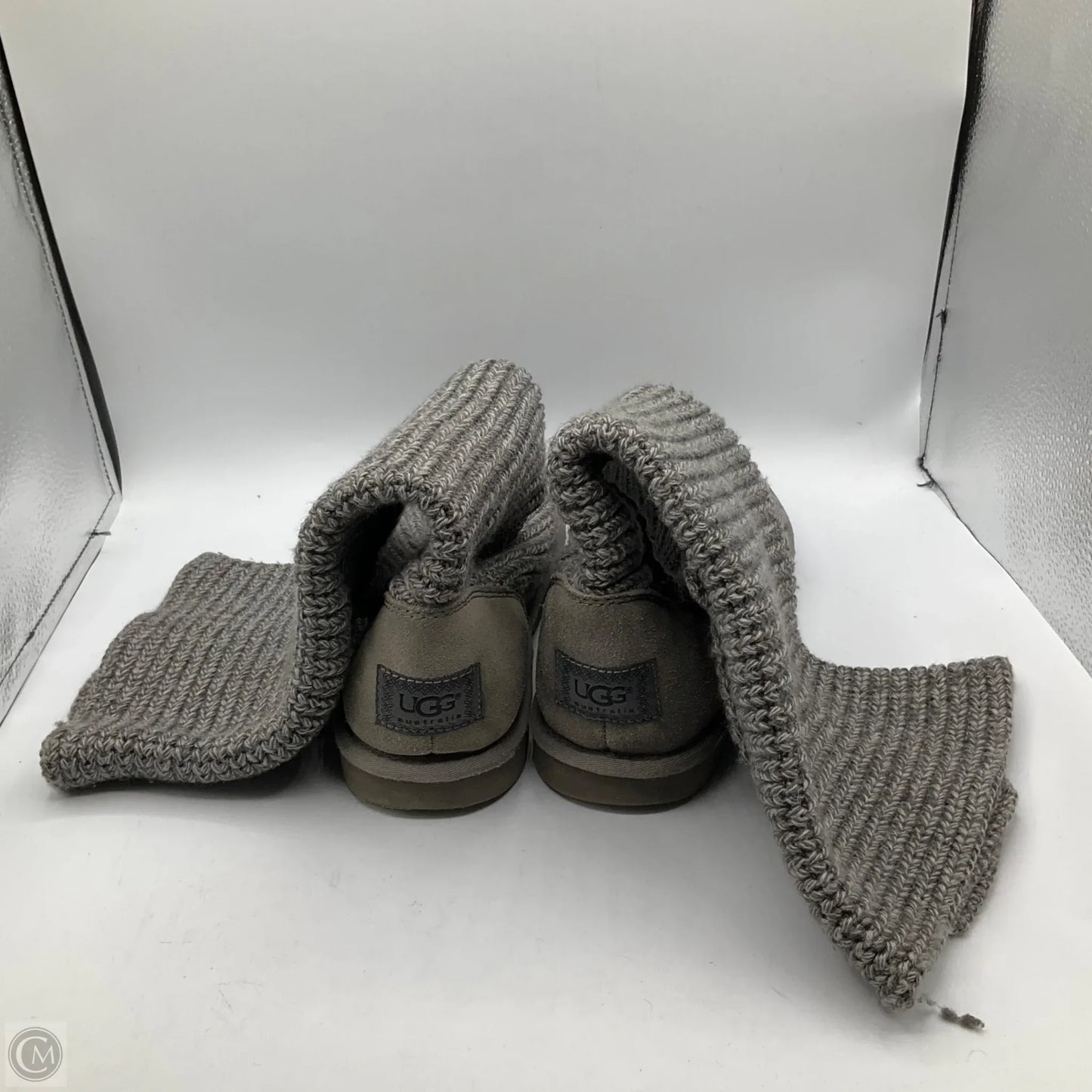 Boots Designer By Ugg In Grey, Size: 9