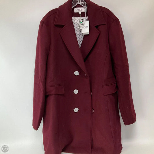 Coat Peacoat By Clothes Mentor In Maroon, Size: 3x