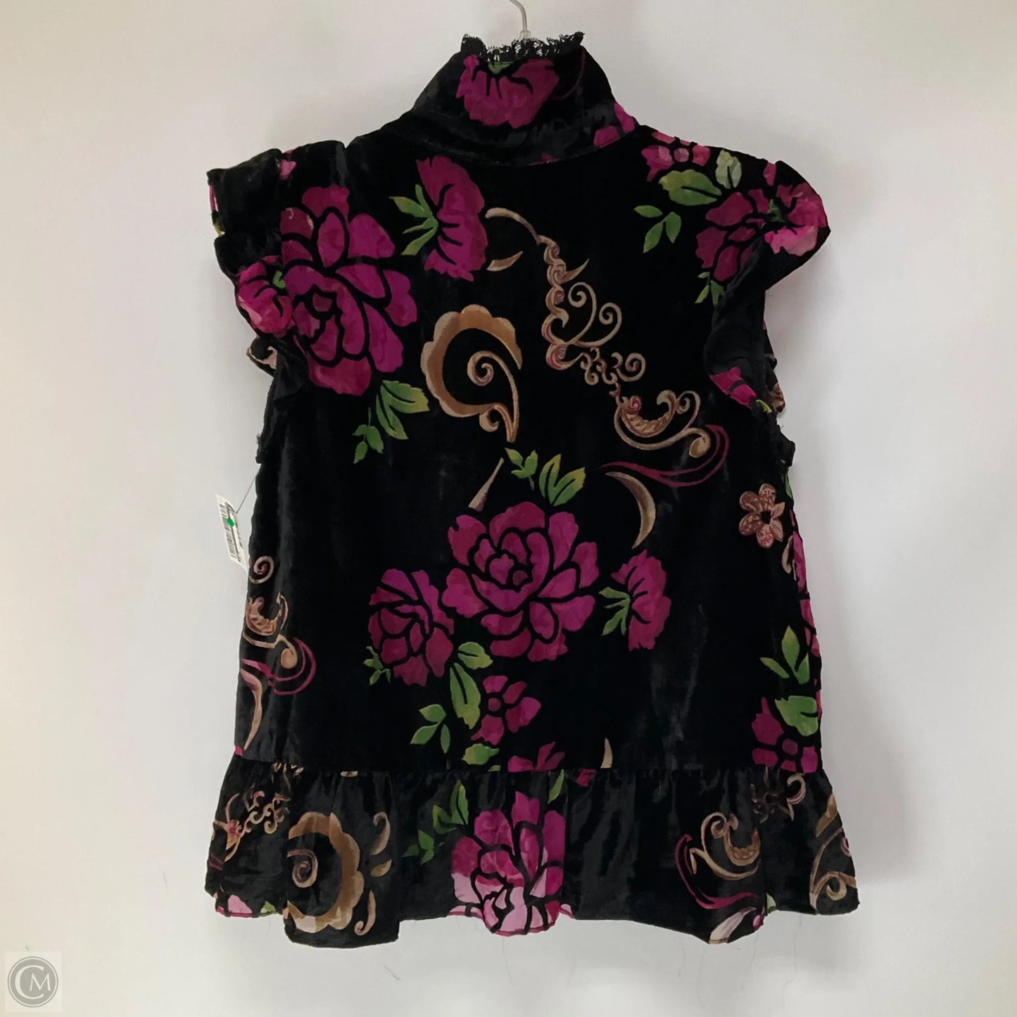 Top Short Sleeve By Pol In Black & Pink, Size: S