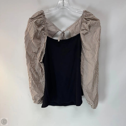 Top Long Sleeve By Maeve In Black & Brown, Size: Xl