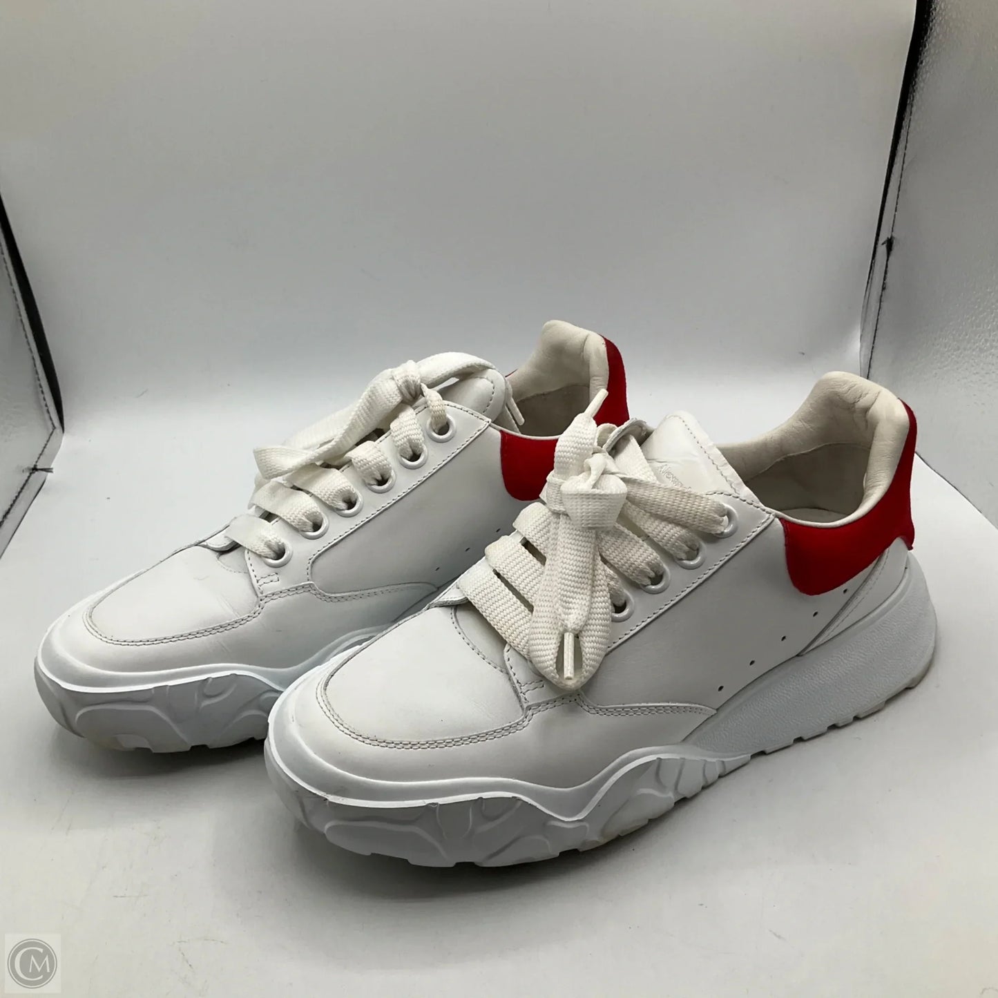 Shoes Luxury Designer By Alexander Mcqueen In Red & White, Size: 8