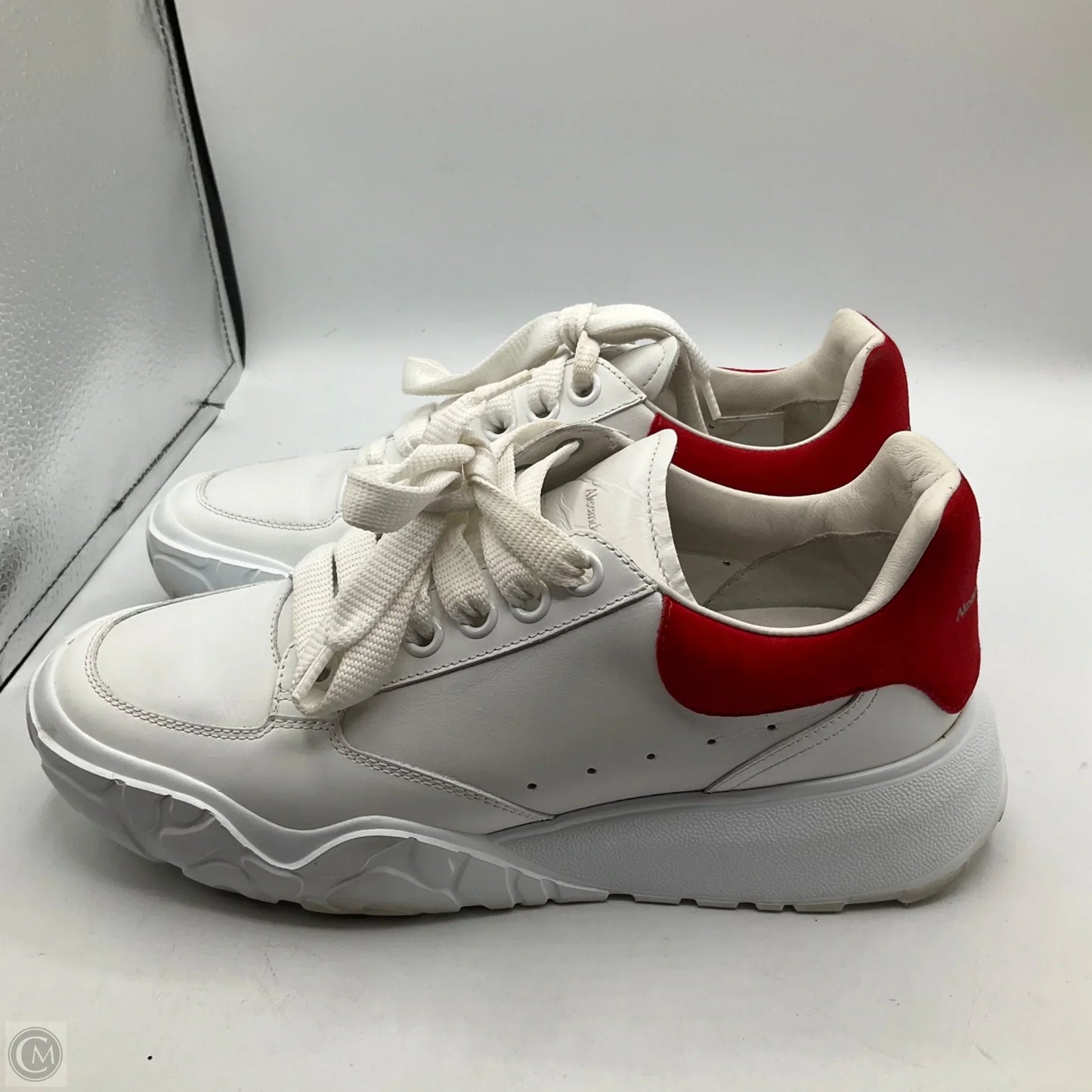 Shoes Luxury Designer By Alexander Mcqueen In Red & White, Size: 8