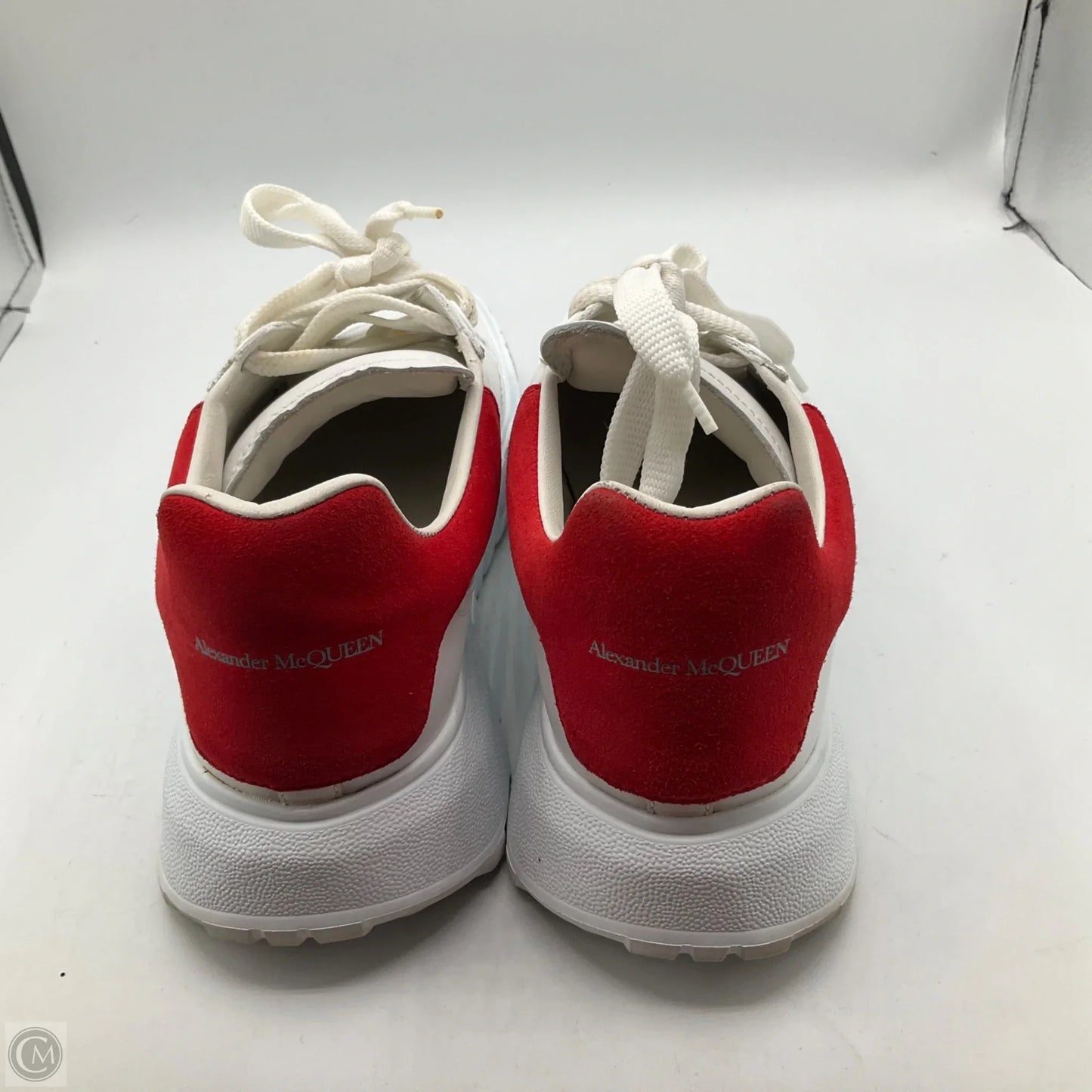Shoes Luxury Designer By Alexander Mcqueen In Red & White, Size: 8