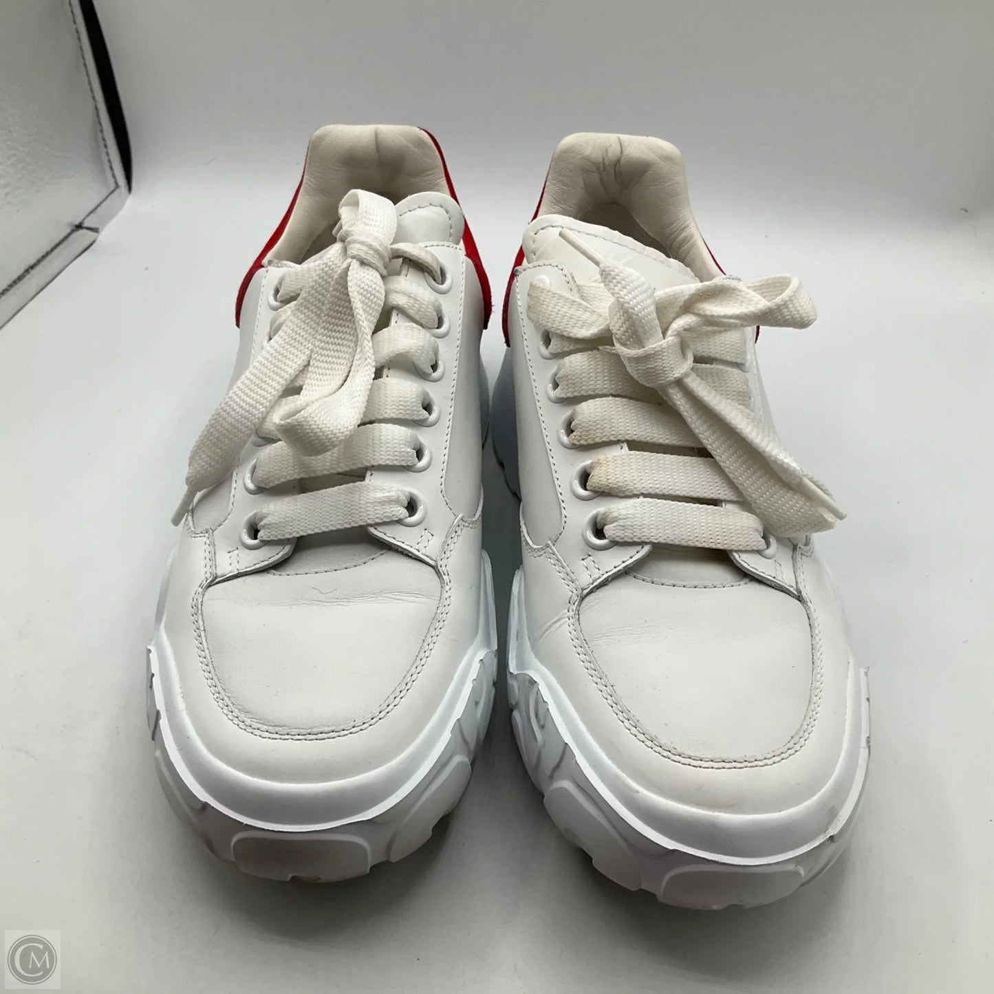 Shoes Luxury Designer By Alexander Mcqueen In Red & White, Size: 8