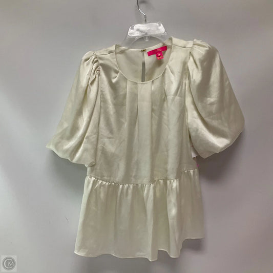 Top Short Sleeve Designer By Lilly Pulitzer In White, Size: M