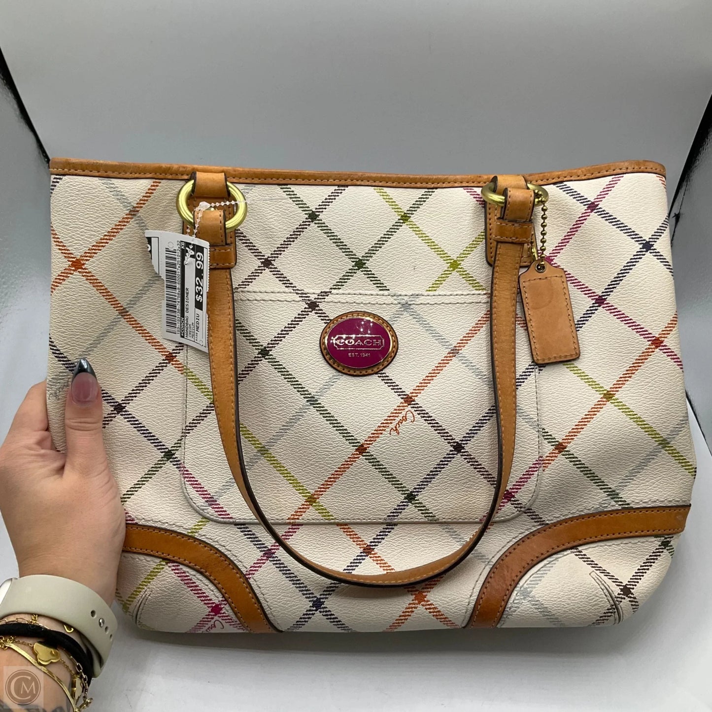 Handbag Designer By Coach, Size: Medium