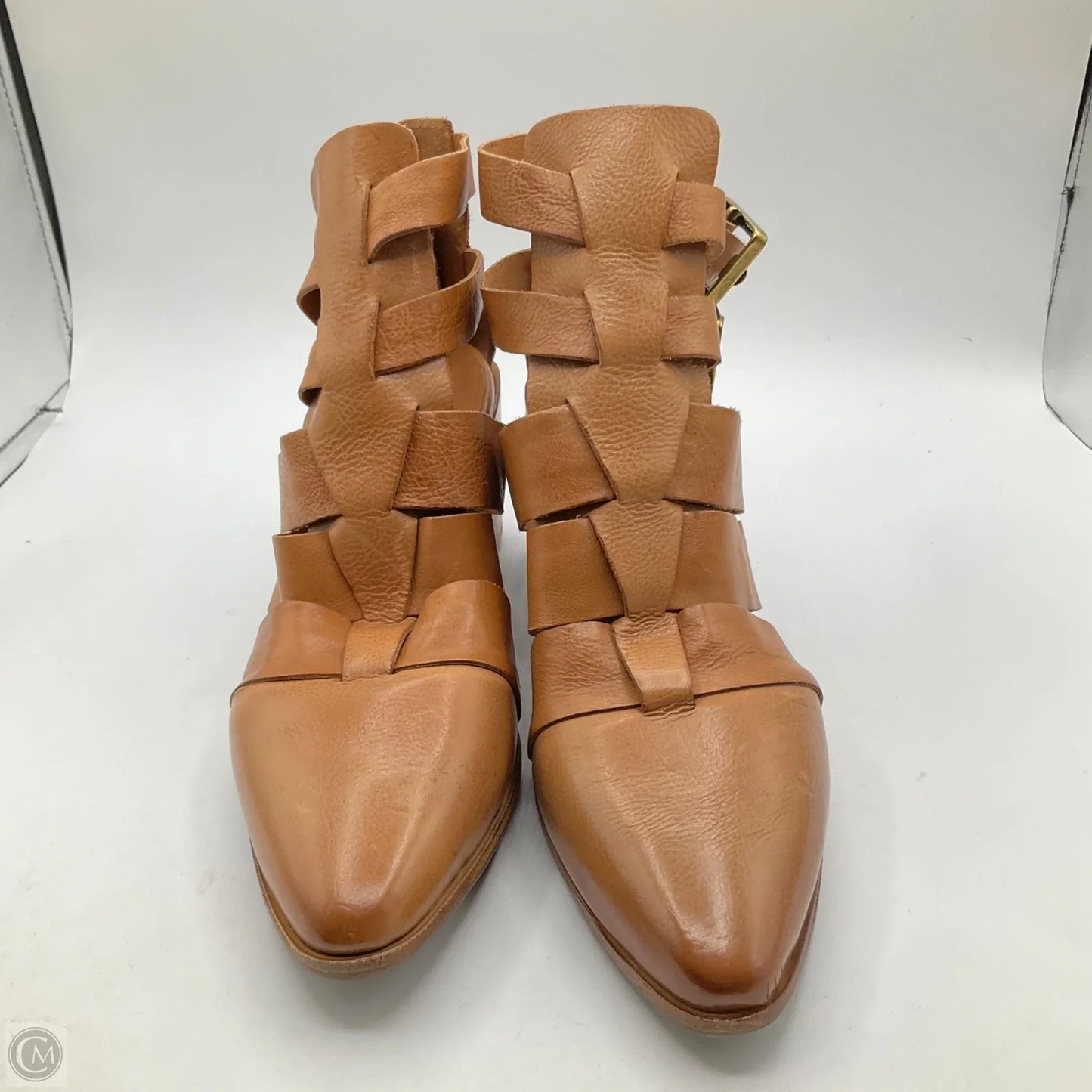 Boots Ankle Heels By Cma In Brown, Size: 8