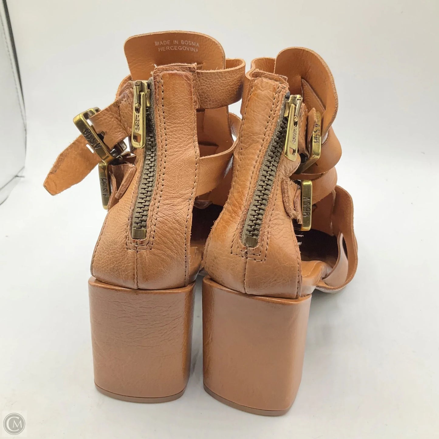 Boots Ankle Heels By Cma In Brown, Size: 8