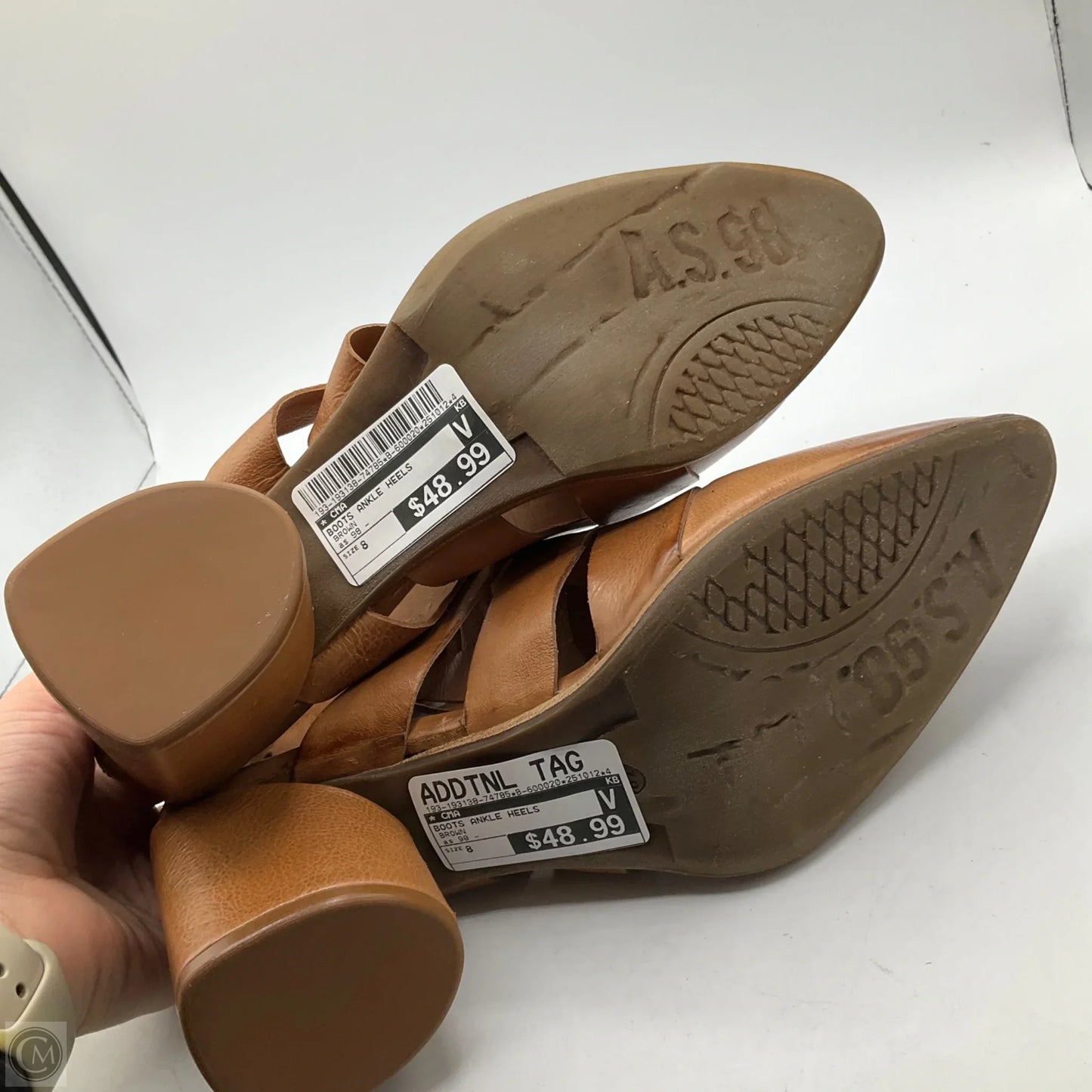 Boots Ankle Heels By Cma In Brown, Size: 8