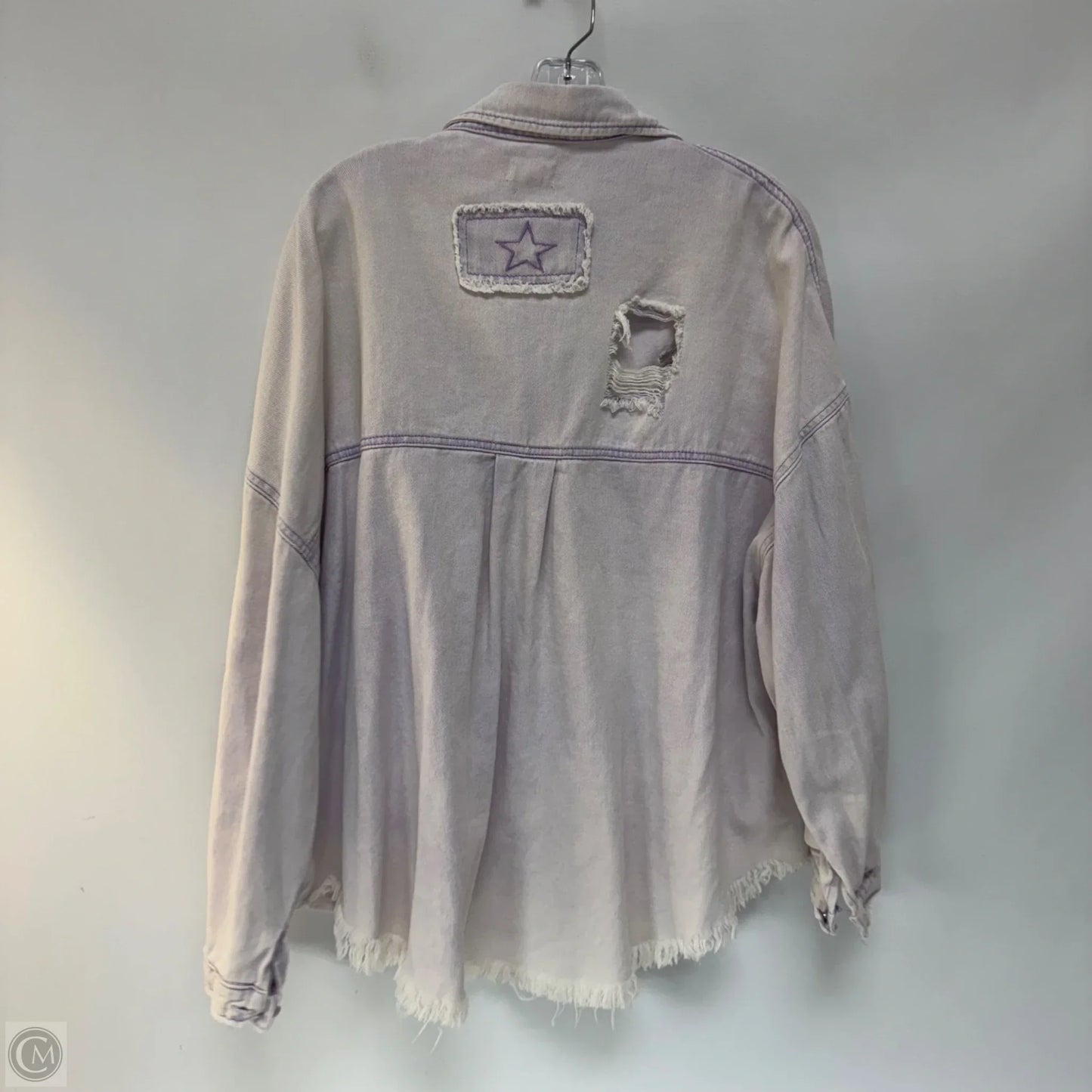 Jacket Denim By Pol In Purple, Size: L