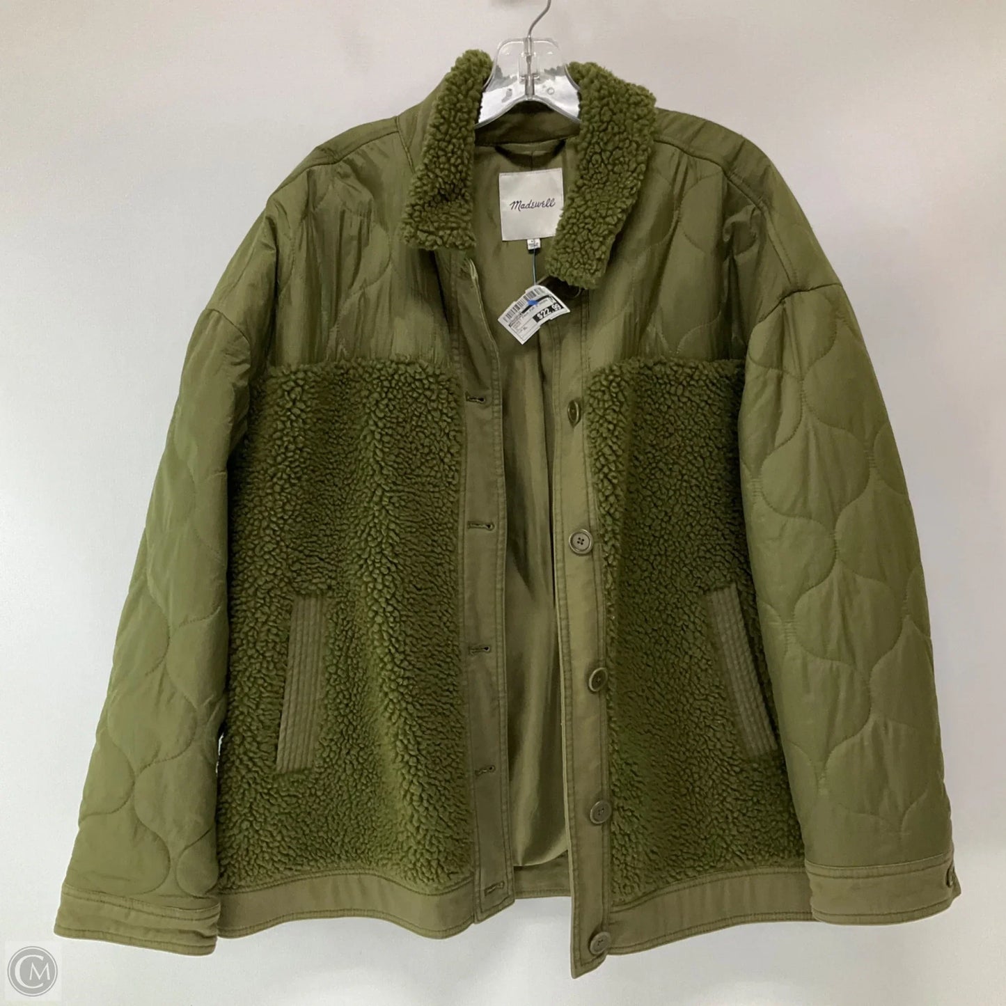 Jacket Faux Fur & Sherpa By Madewell In Green, Size: Xl