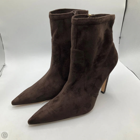 Boots Ankle Heels By Good American In Brown, Size: 11.5