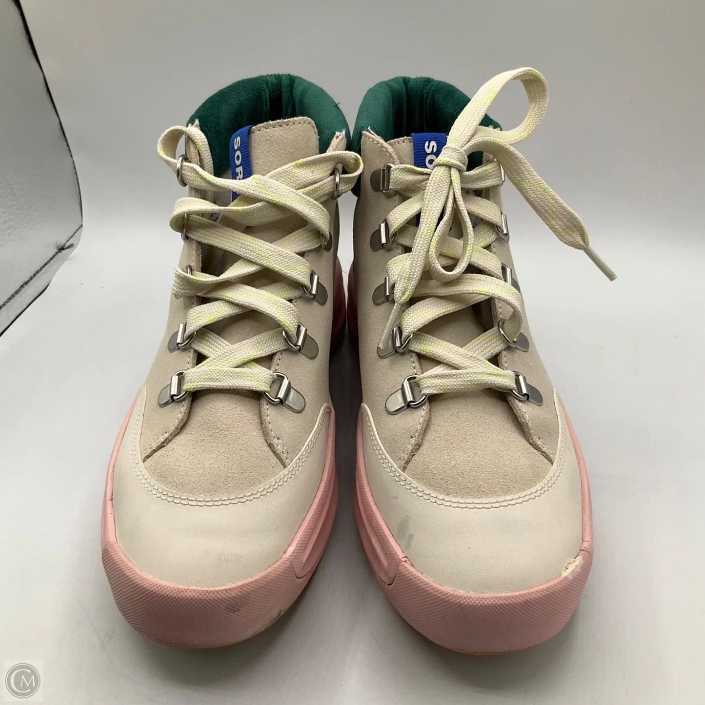 Shoes Hiking By Sorel In Cream & Pink, Size: 9