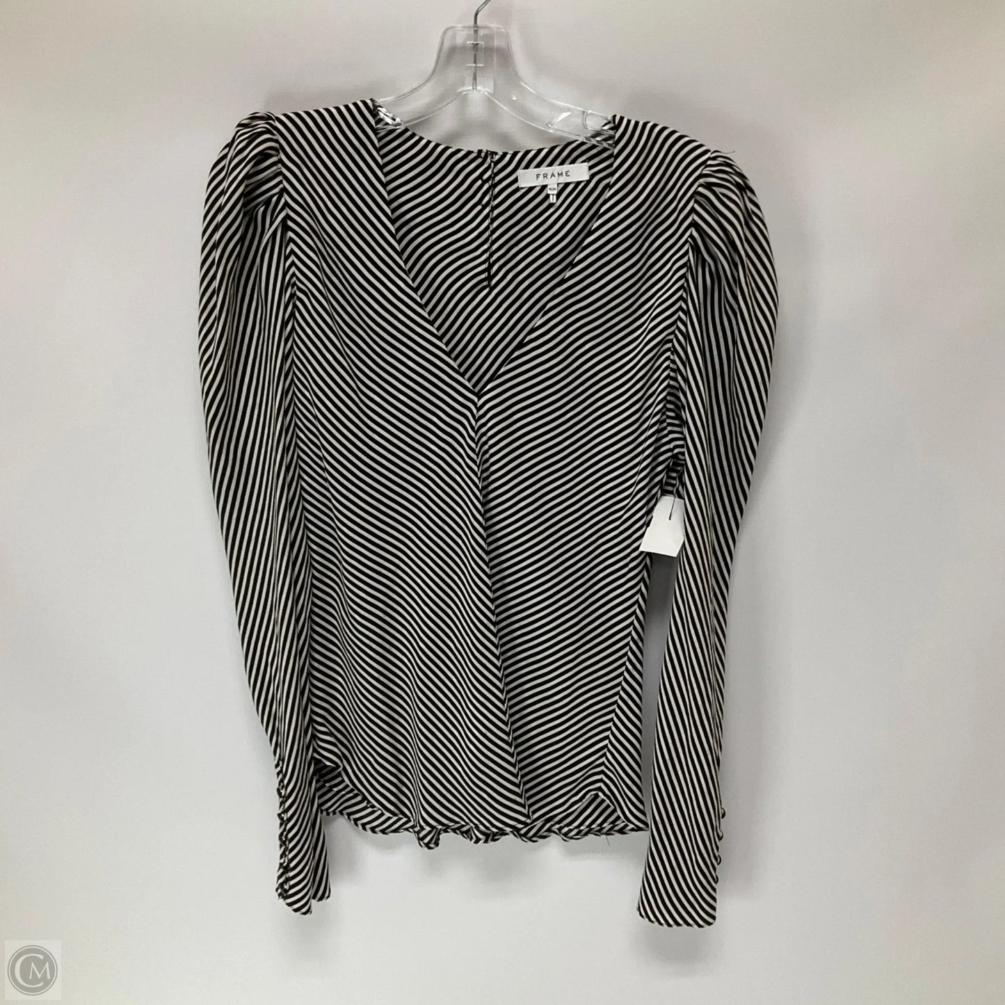 Top Long Sleeve By Frame In Striped Pattern, Size: M