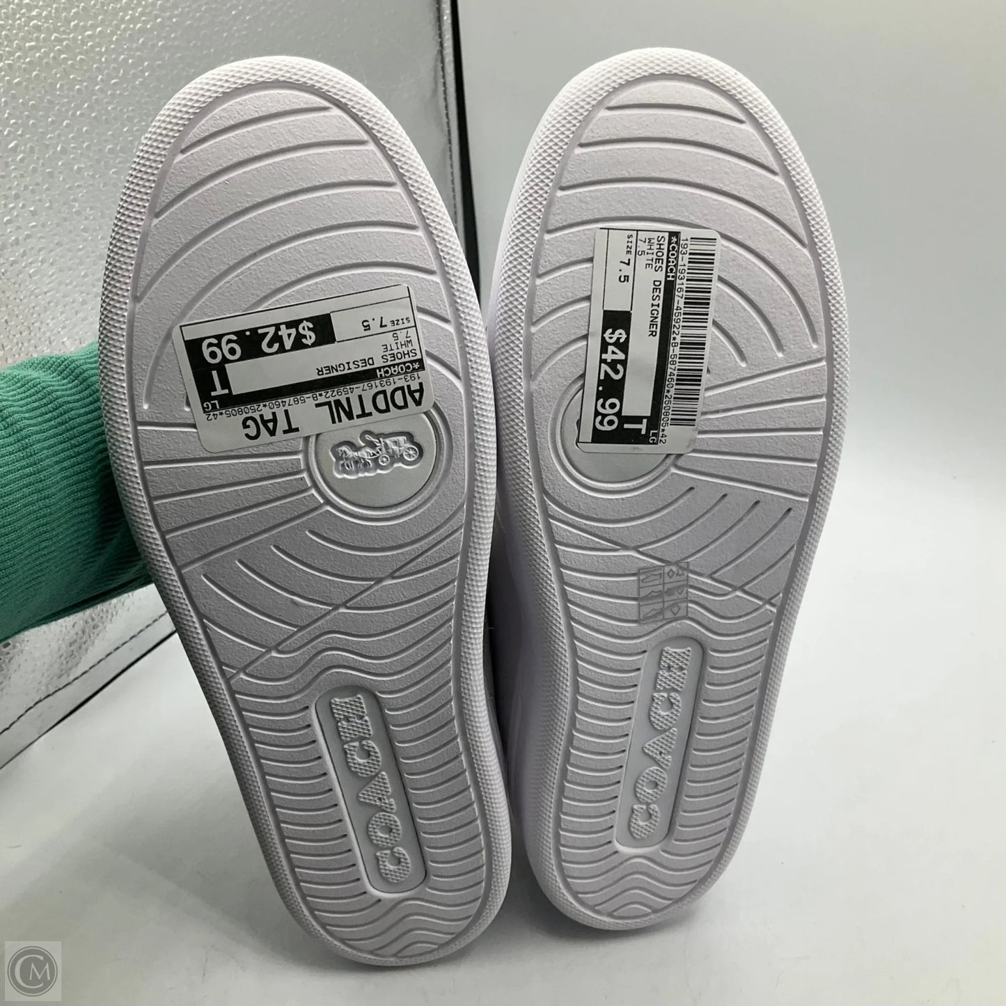 Shoes Designer By Coach In White, Size: 7.5