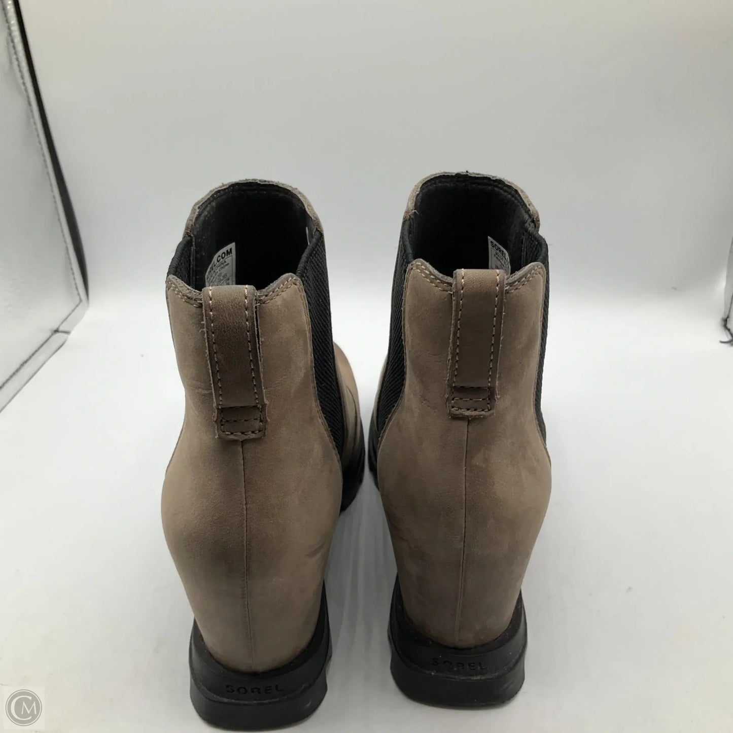 Boots Ankle Heels By Sorel In Black & Brown, Size: 7