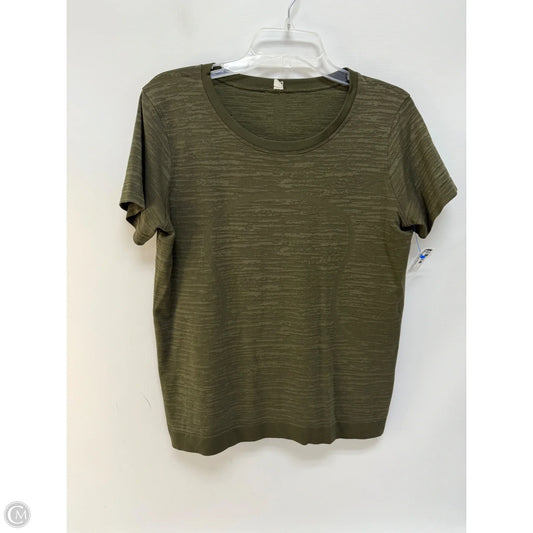 Athletic Top Short Sleeve By Lululemon In Green, Size: 10