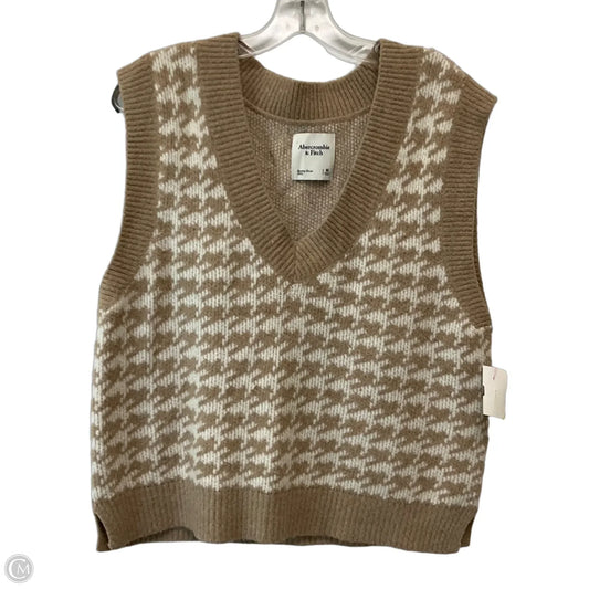 Vest Sweater By Abercrombie And Fitch In Tan & White, Size: M