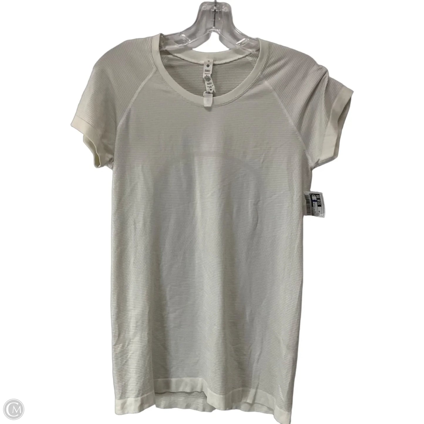 Athletic Top Short Sleeve By Lululemon In White, Size: 10