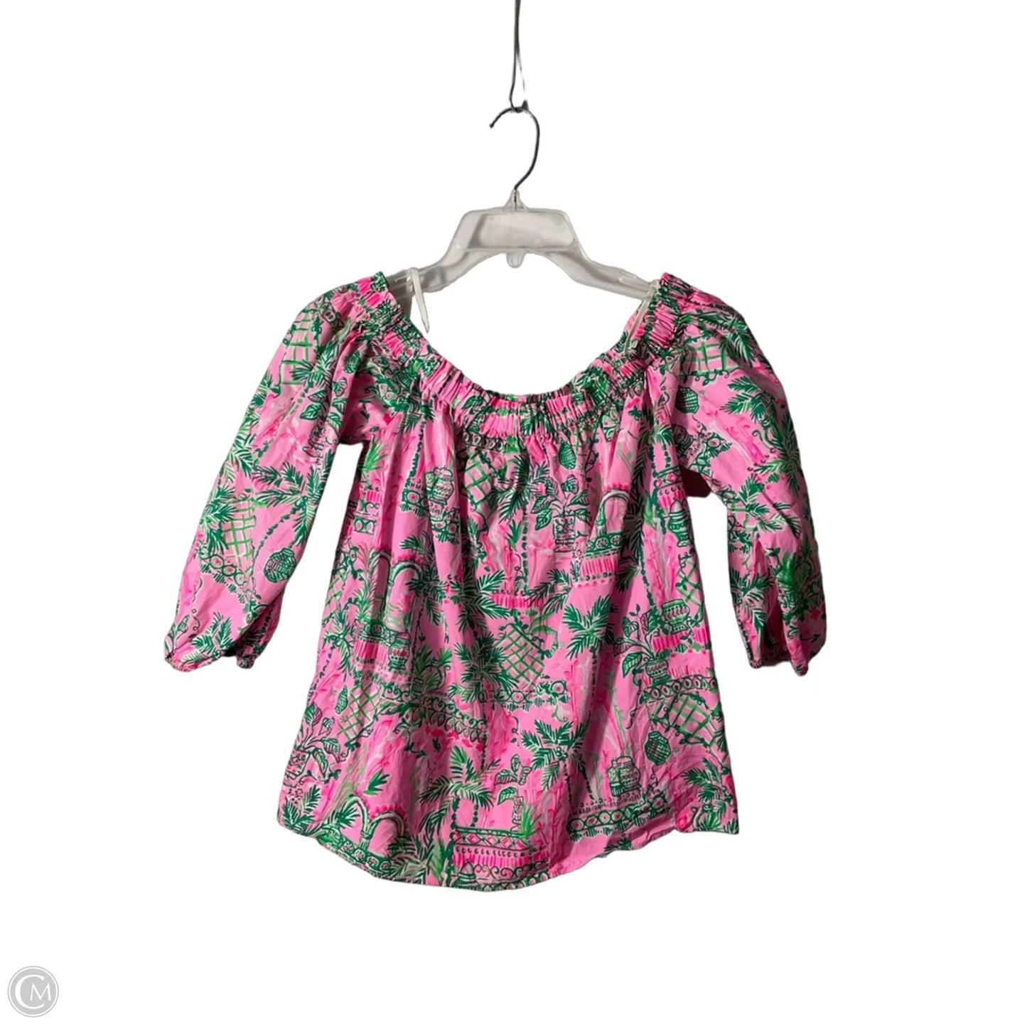 Top Long Sleeve Designer By Lilly Pulitzer In Tropical Print, Size: M
