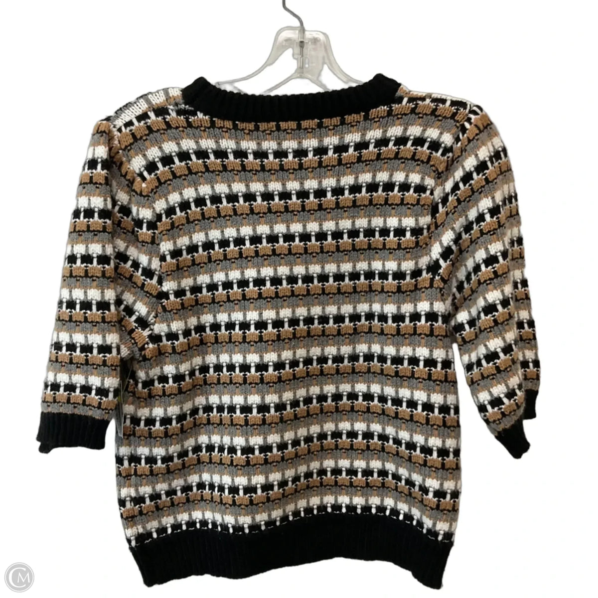 Sweater Short Sleeve By Thml In Checkered Pattern, Size: M