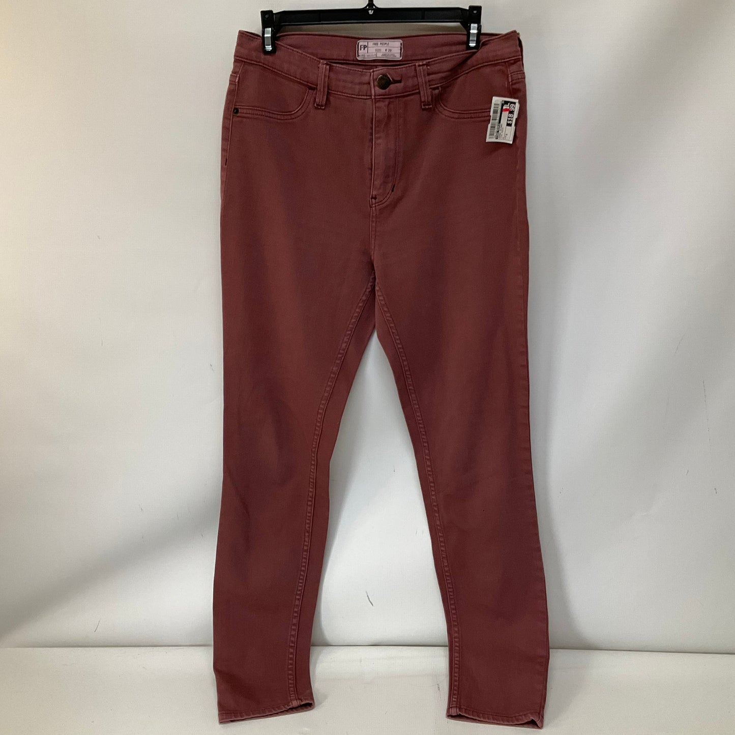 Jeans Skinny By Free People In Pink Denim, Size: 8