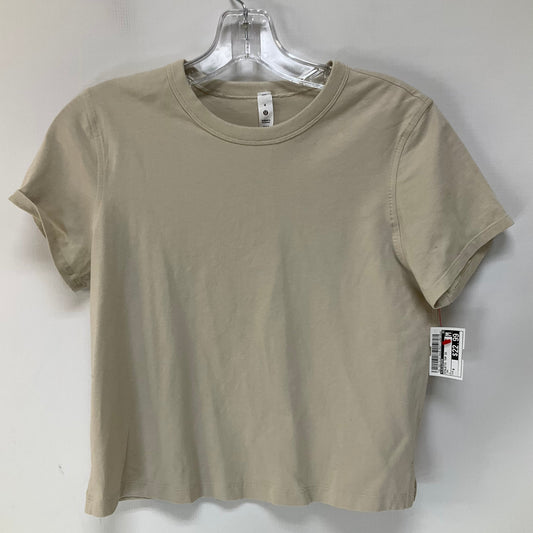 Athletic Top Short Sleeve By Lululemon In Tan, Size: 4