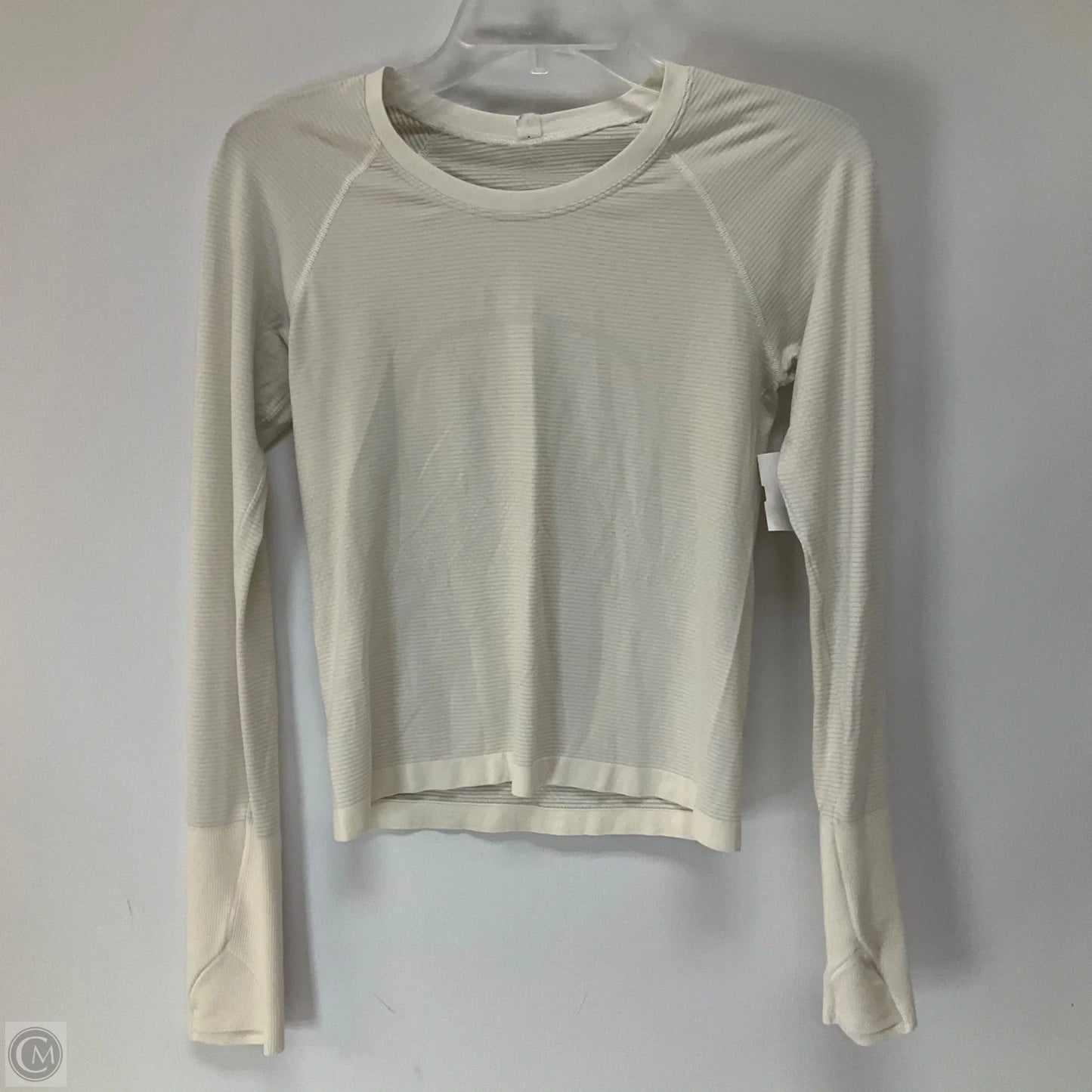 Athletic Top Long Sleeve Crewneck By Lululemon In White, Size: 6