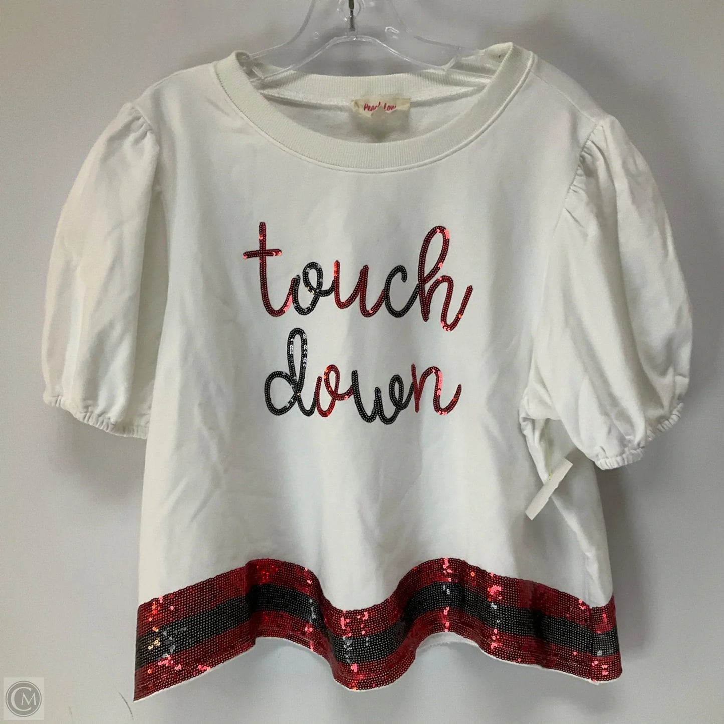 Top Short Sleeve By Peach Love Cream California In White, Size: L