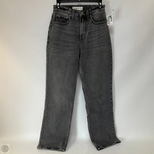 Jeans Straight By Abercrombie And Fitch In Black Denim, Size: 0