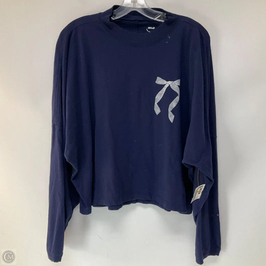 Top Long Sleeve By Aerie In Navy, Size: Xl