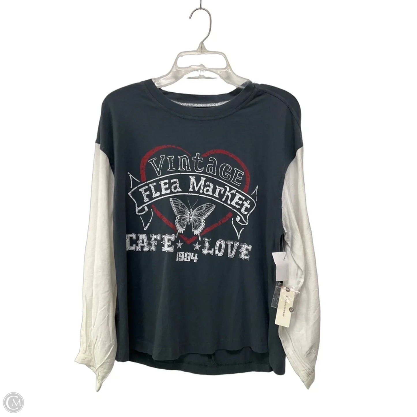 Top Long Sleeve By Pilcro In Grey & White, Size: Xs