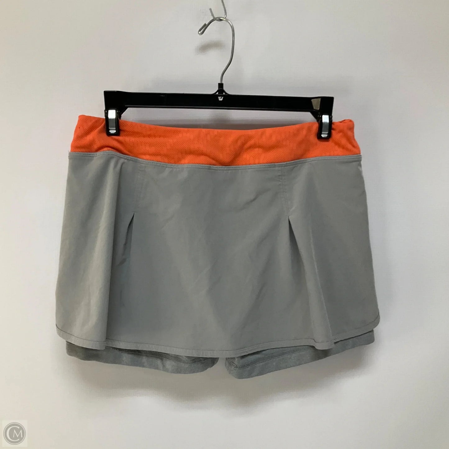Athletic Skort By Lucy In Grey & Orange, Size: S