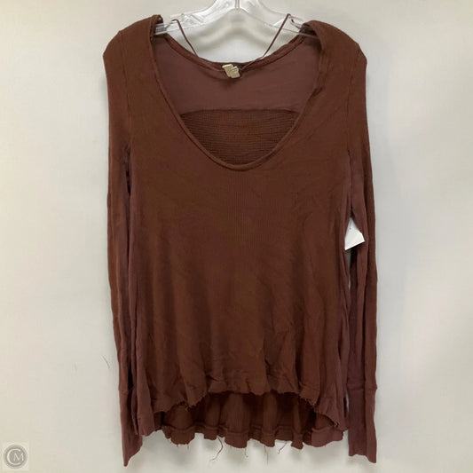 Top Long Sleeve By We The Free In Brown, Size: Xs