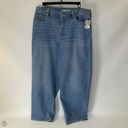 Jeans Straight By Lands End In Blue Denim, Size: 14