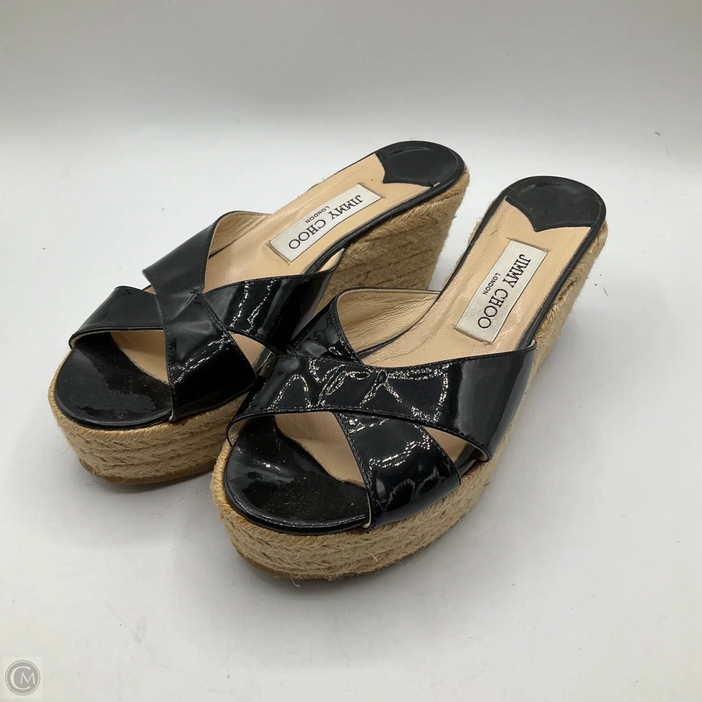 Sandals Luxury Designer By Jimmy Choo In Black, Size: 7.5