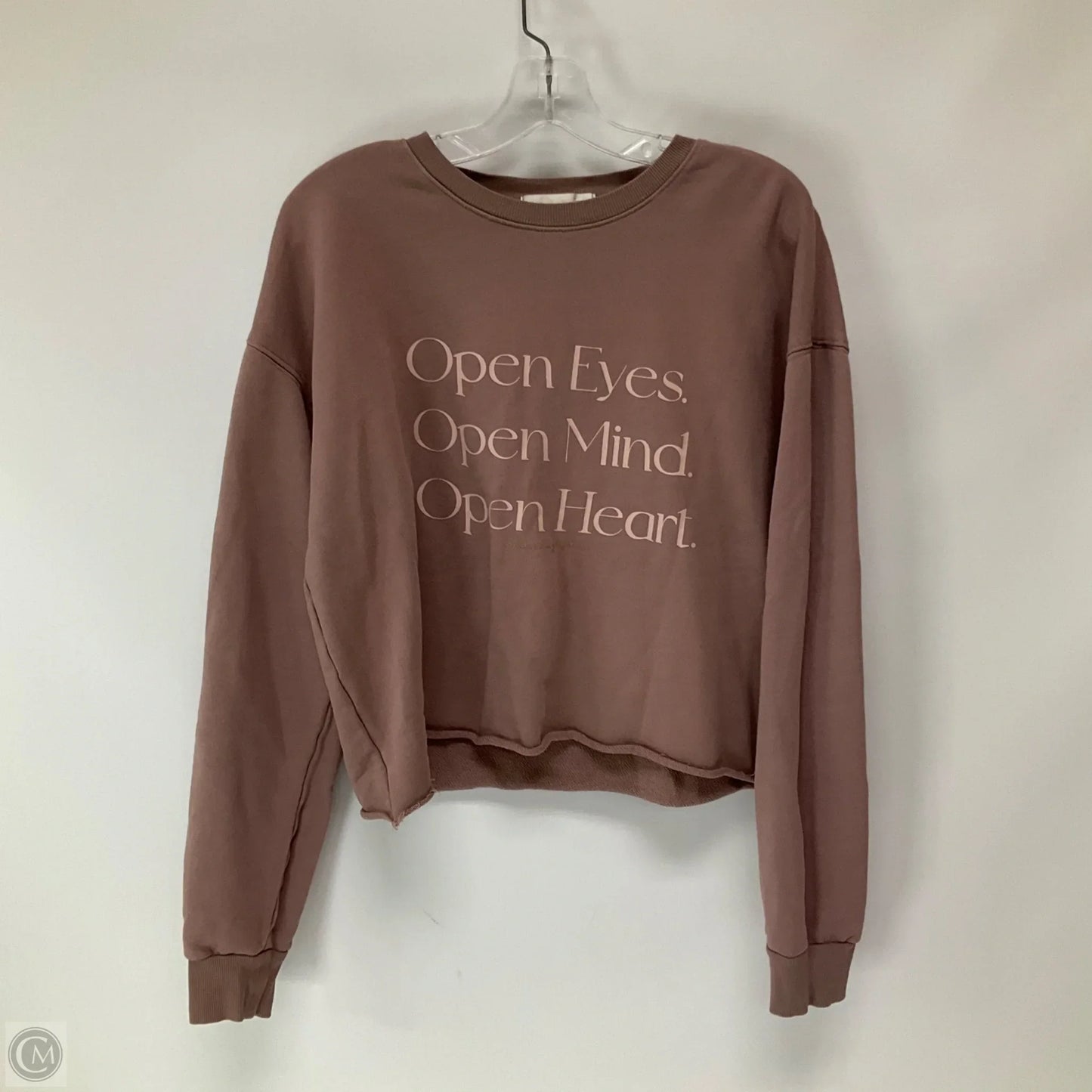 Athletic Top Long Sleeve Crewneck By Spiritual Gangster In Pink, Size: L