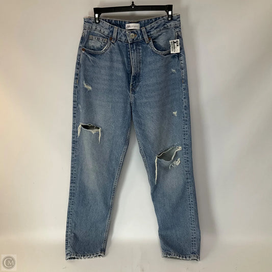Jeans Straight By Zara In Blue Denim, Size: 6