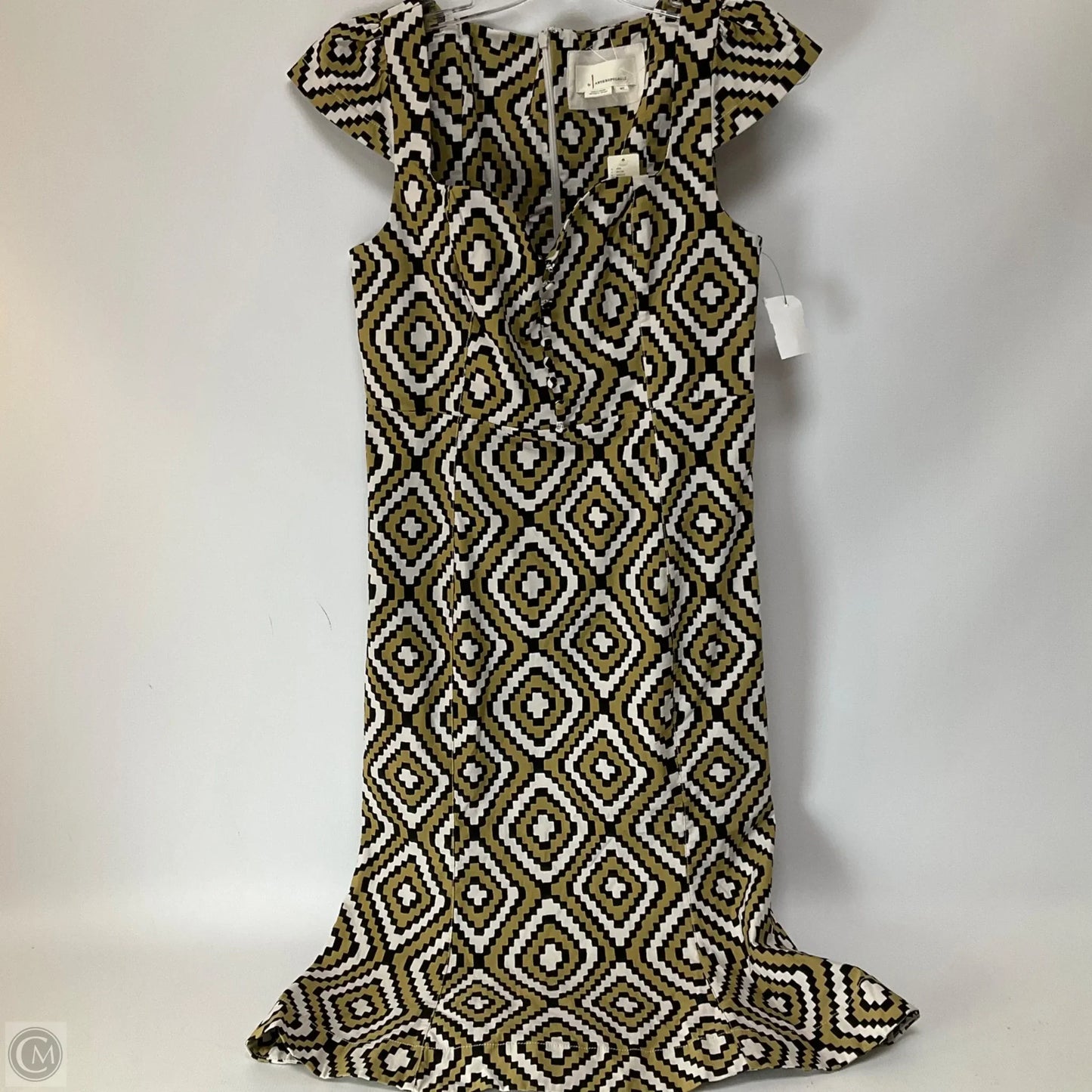 Dress Casual Midi By Anthropologie In Black & Tan, Size: Mp