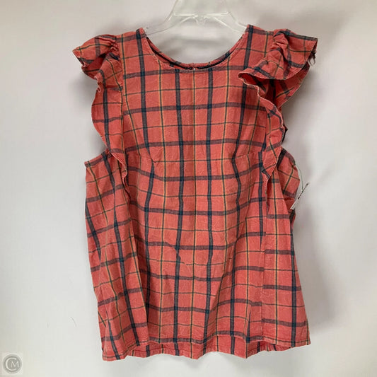 Top Sleeveless By Anthropologie In Plaid Pattern, Size: M