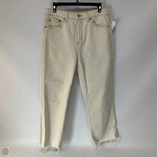 Jeans Straight By Top Shop In Cream Denim, Size: 10