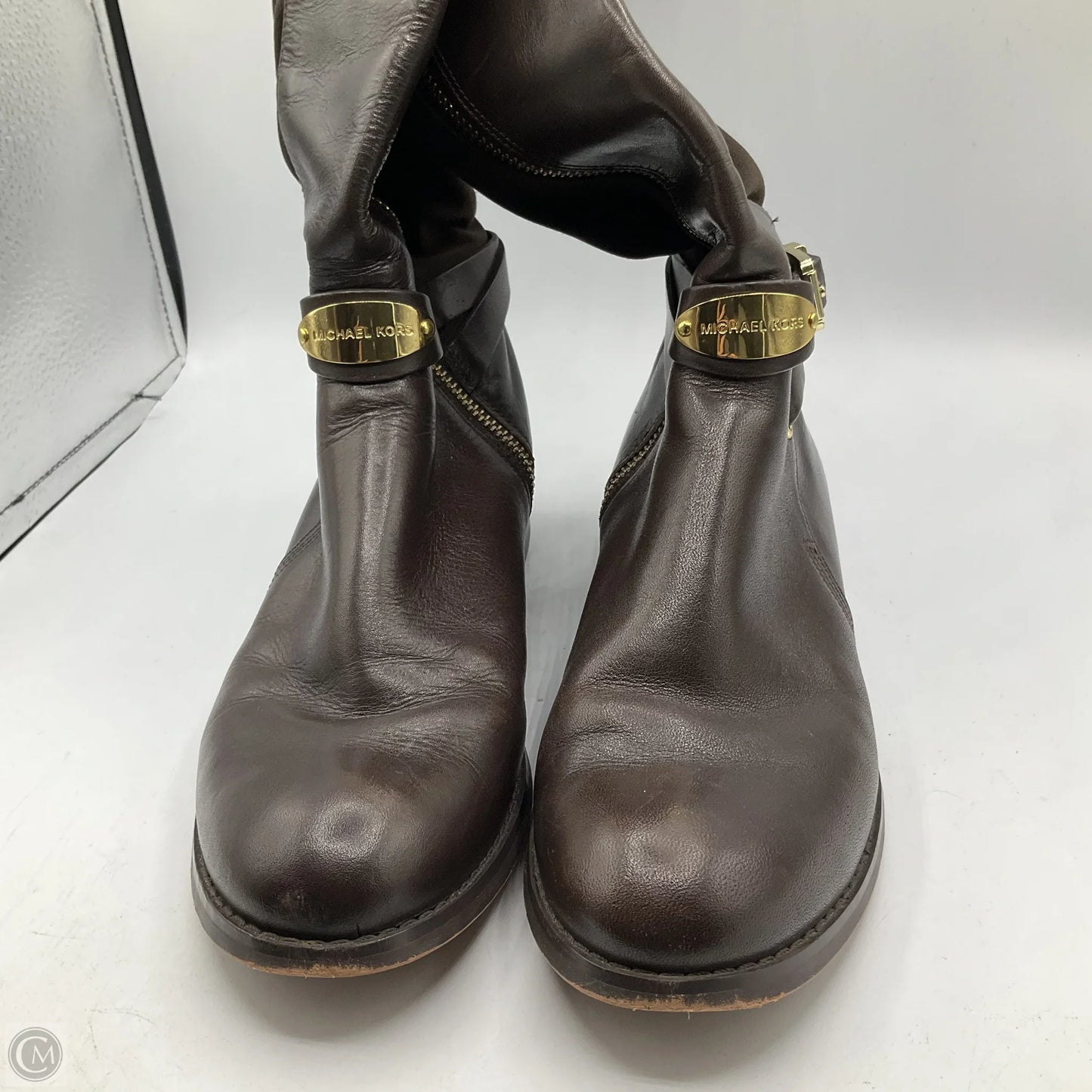 Boots Designer By Michael Kors In Brown, Size: 7