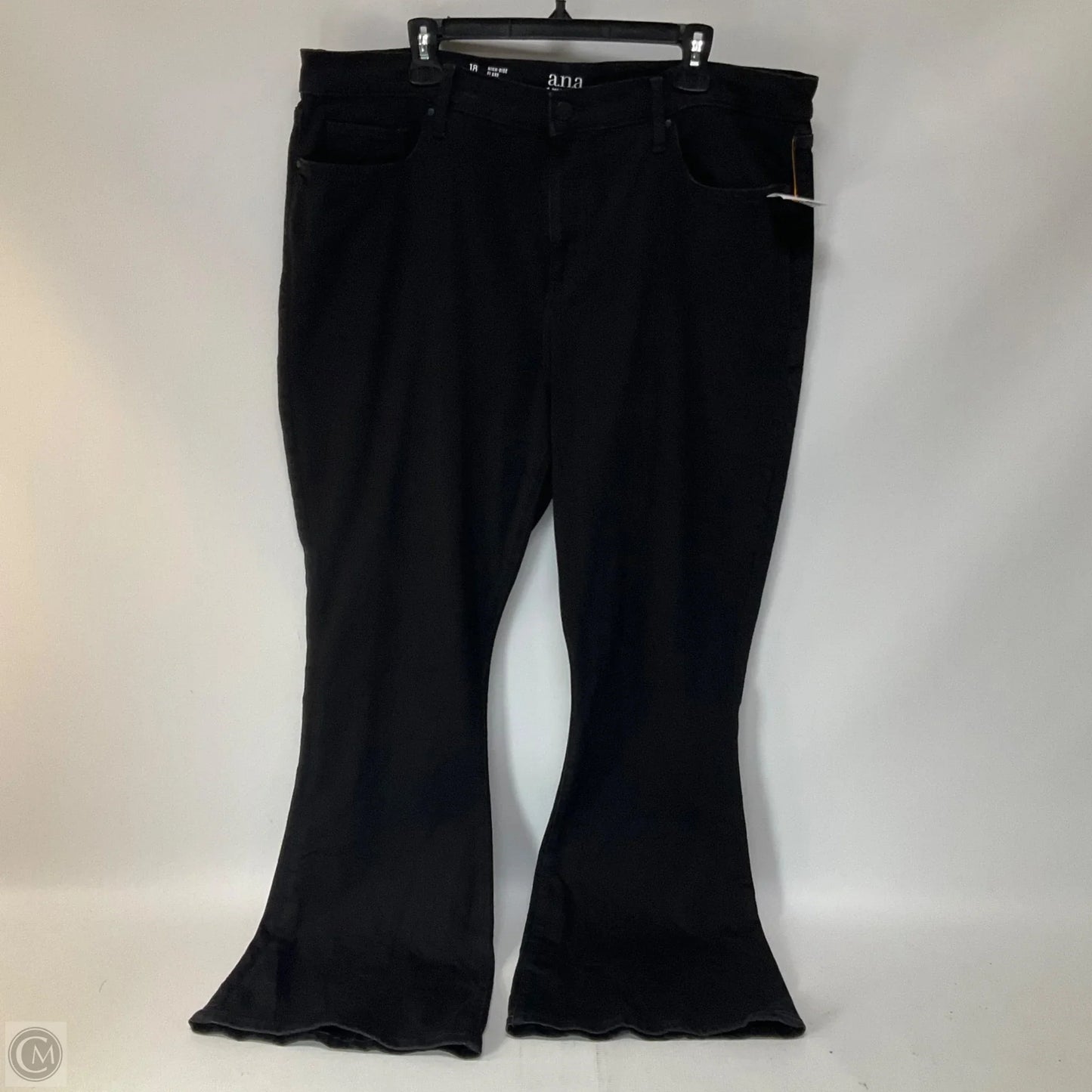 Jeans Flared By Ana In Black Denim, Size: 18