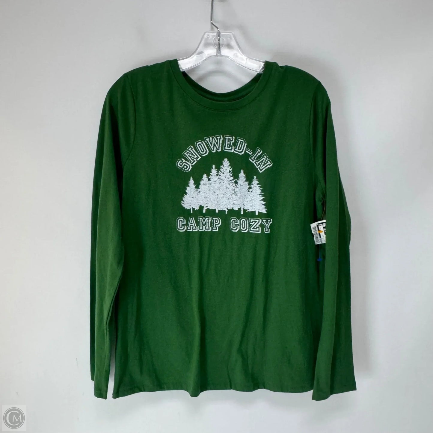 Top Long Sleeve By Sonoma In Green & White, Size: M