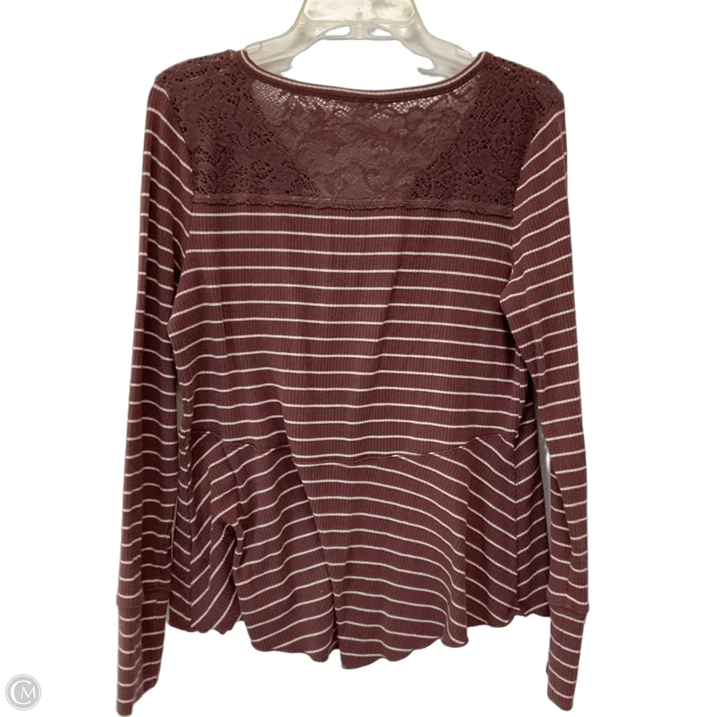 Top Long Sleeve By Anthropologie In Striped Pattern, Size: S