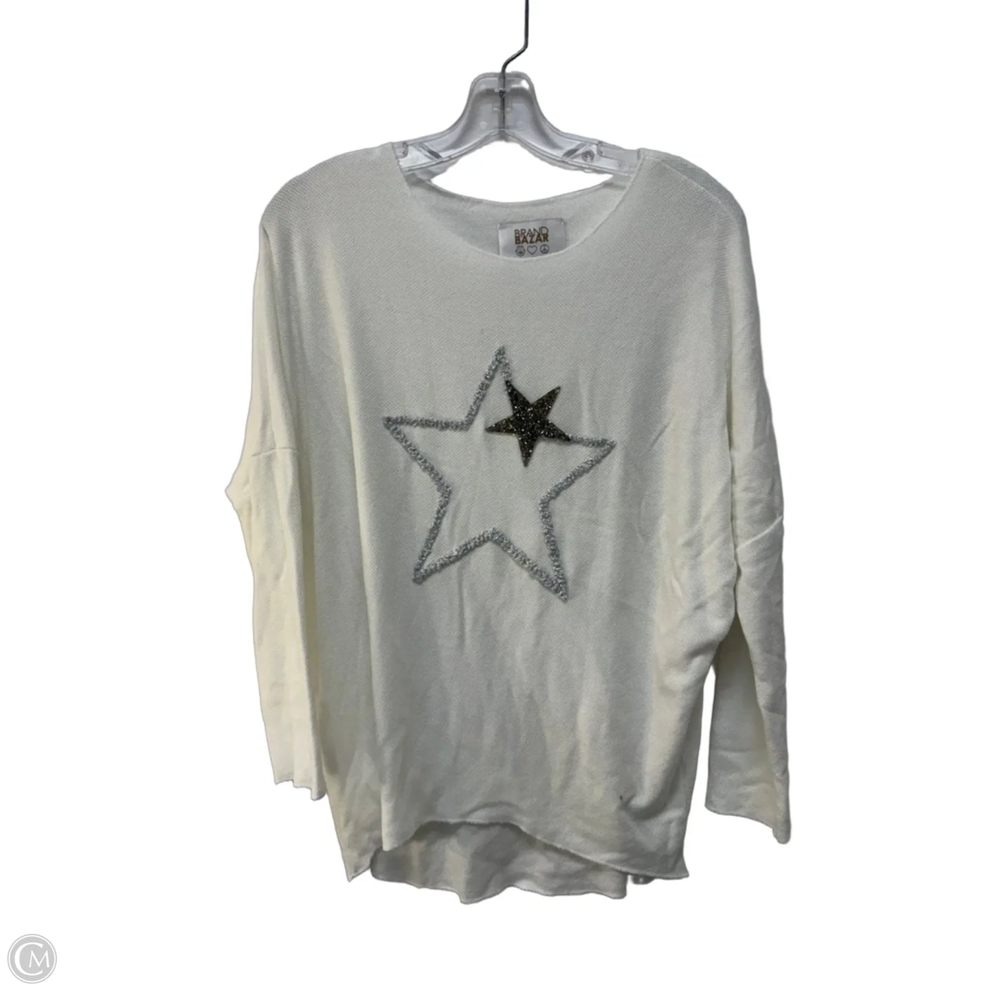Top Long Sleeve By Cmb In White, Size: M