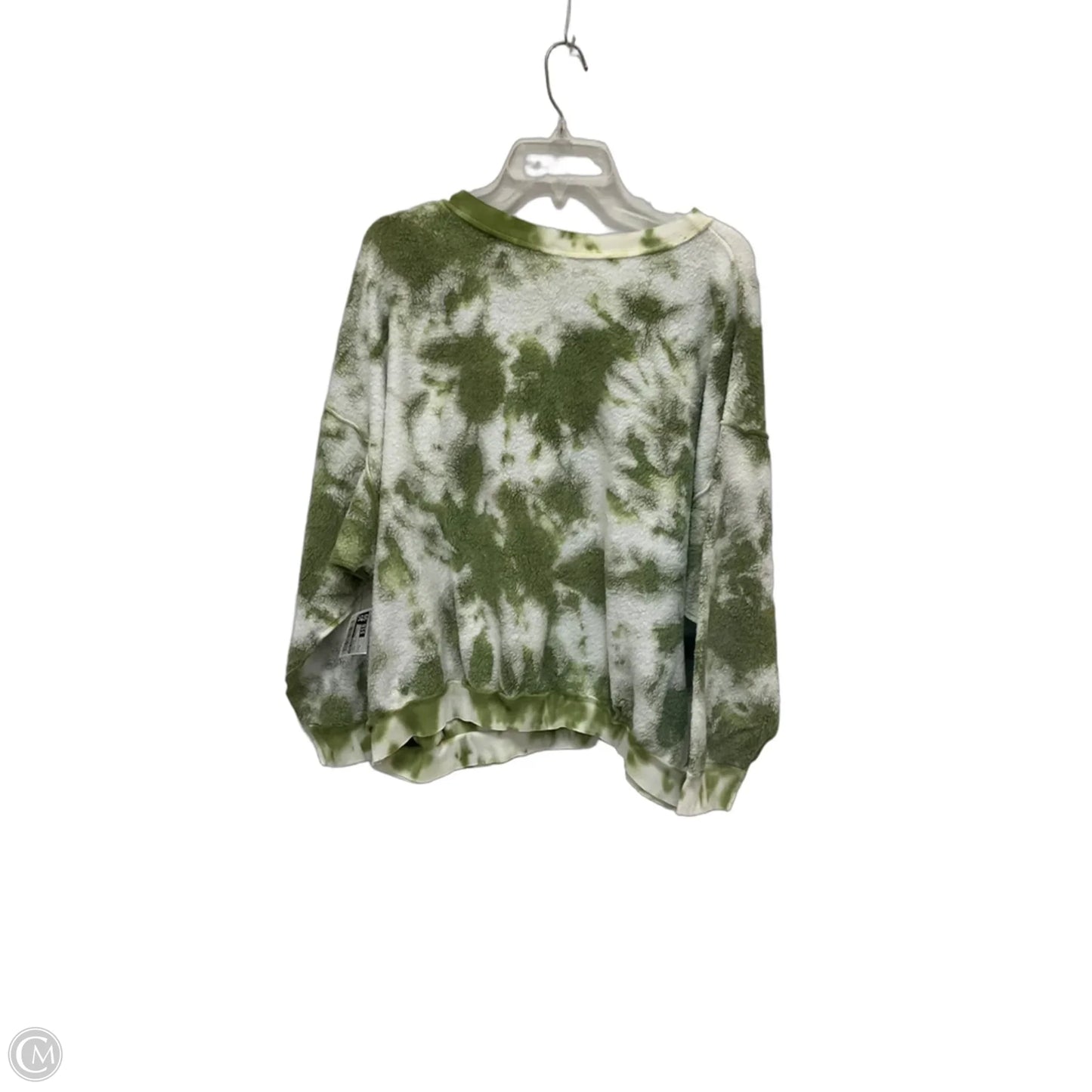 Sweatshirt Crewneck By Free People In Green & White, Size: S
